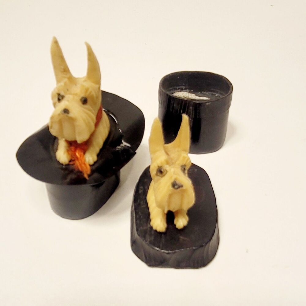 VINTAGE Scottie Dog LOT 10 Piece - Scottish Terrier - Celluloid Wood Syroco - Picture 4 of 15